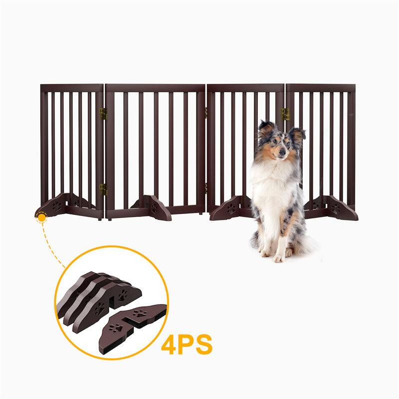 Tucker Murphy Pet™ Dalmira 4 Panel Solid Wood Freestanding Pet Gate